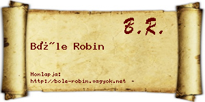 Bőle Robin névjegykártya